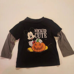 Disney Mickey Mouse Pumpkin Wicked Cute Long Sleeve Shirt in Size 2T